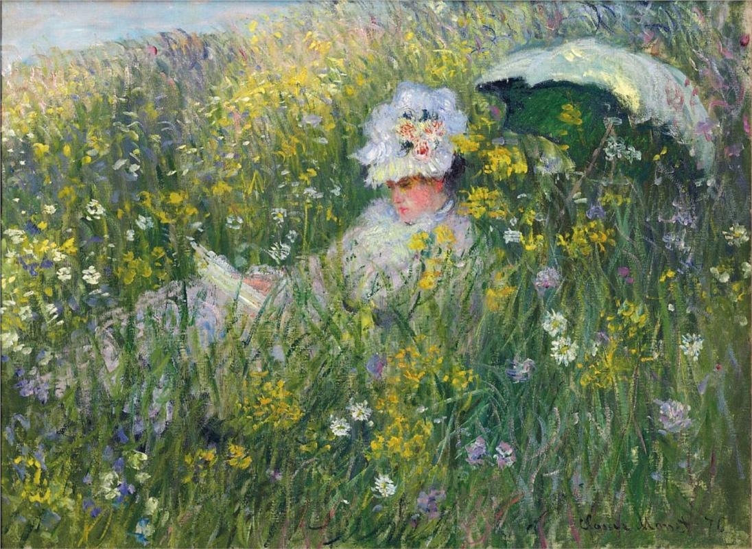 in the Meadow - Claude Monet Paintings